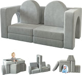 Kids Couch 10PCS, Modular Kids Play Couch for Playroom Bedroom