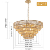 5-Tier Rattan Pendant Light 23.6" Boho Large Pendant Light,8 Lights Wicker Coastal