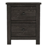 of America Orwood Solid Wood 2-Drawer Nightstand with USB Charger, Felt-Lined Top