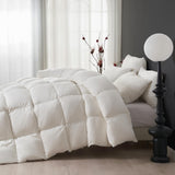 DWR Superior Luxury Feather Down Comforter King Size, Ultra-Soft Cotton-Blend Fabric, 900 FP All Season Medium Warmth Bed Duvet Insert(106"x90", White)
