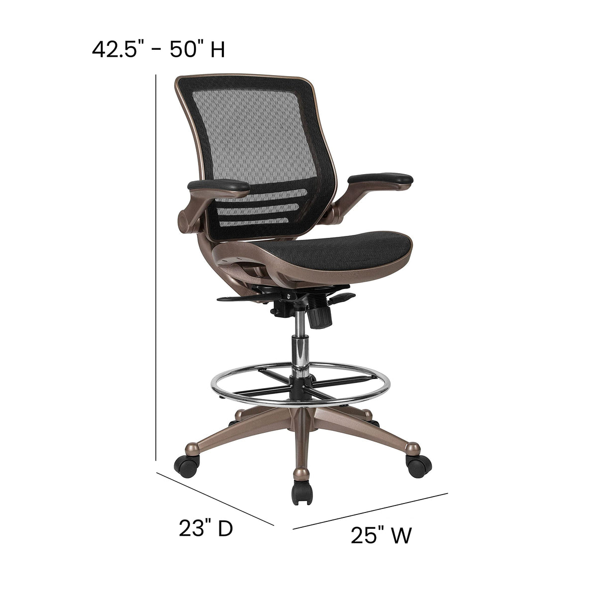 Waylon Mid-Back Mesh Office Chair with Adjustable Foot Ring