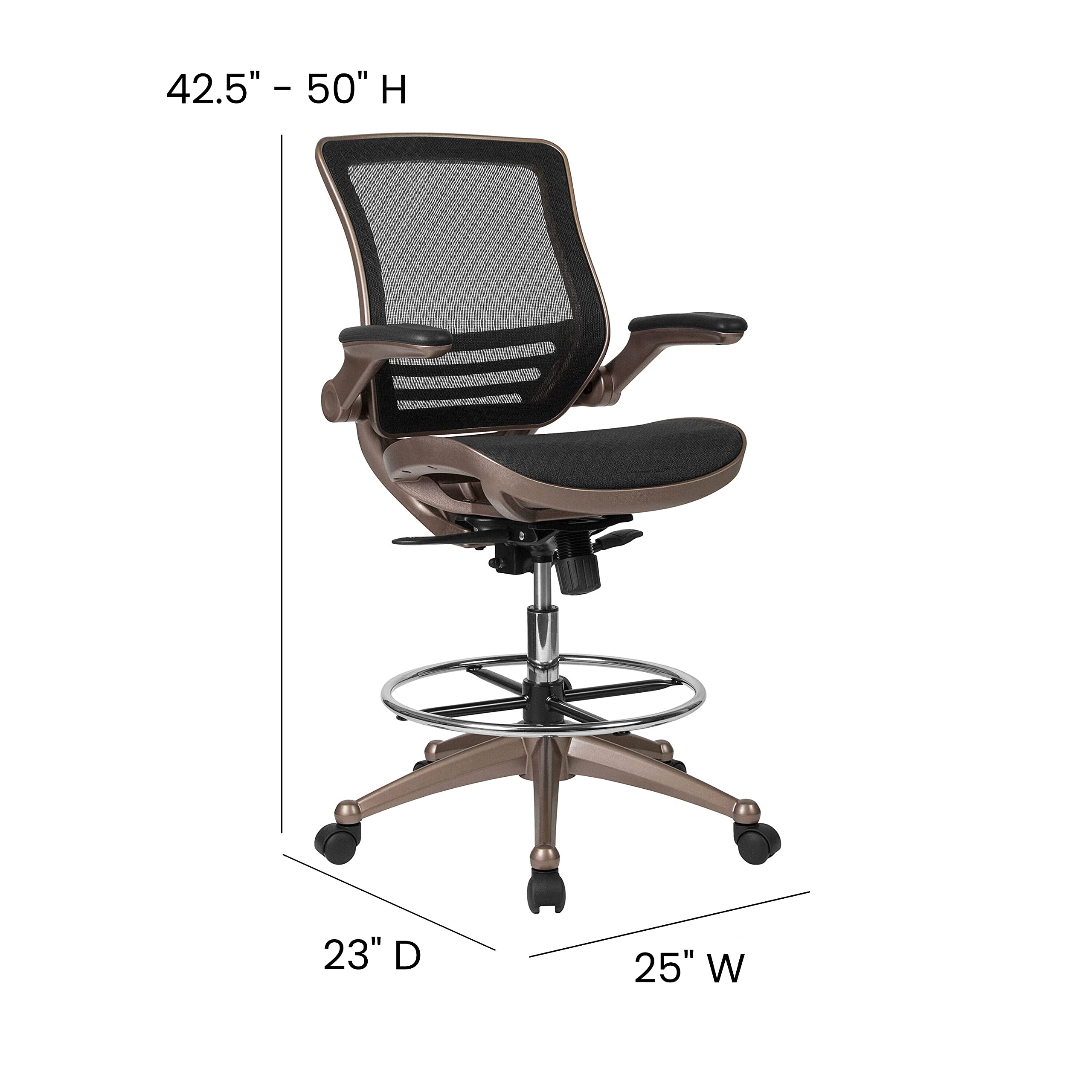 Waylon Mid-Back Mesh Office Chair with Adjustable Foot Ring