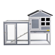 Multi-Level Rabbit Hutch w/Pull Out Tray, Ramp, Lockable Doors