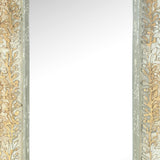 57 Inch Accent Wall Mirror, Thick Fir Wood Frame