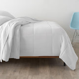 Microfiber Down-Alternative Solid Color Comforter - White - Full/Queen (90"x90")
