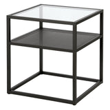 20'' Wide Square Side Table in Blackened Bronze