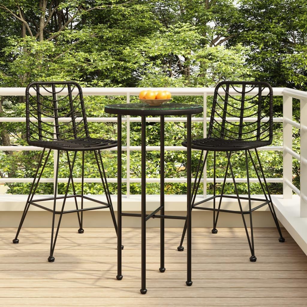 Stylish Outdoor Bar Stools, Weather-Resistant Rattan Design, Comfortable Seating