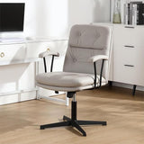 Modern Office Desk Chair, Vanity Chair with Removable Padded Armrests for Home