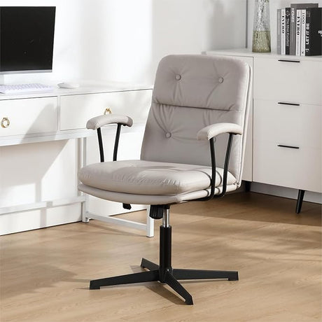 Modern Office Desk Chair, Vanity Chair with Removable Padded Armrests for Home