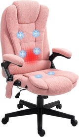 6-Point Vibrating Massage Office Chair with Heat - Pink Velvet