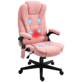 6-Point Vibrating Massage Office Chair with Heat - Pink Velvet