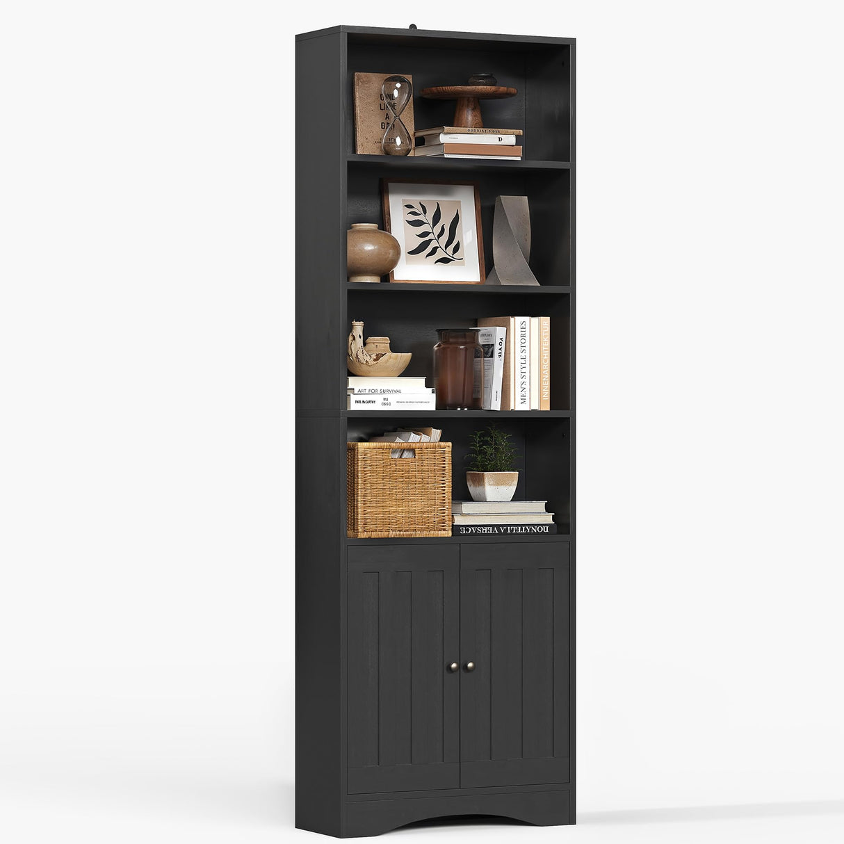 Bookcase, Bookshelves and Bookcases, 71” 6-Shelf Bookcase with Doors