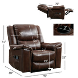 Large Genuine Leather Power Lift Recliner Chair for Elderly, Lay Flat Dual Motor Recliner