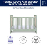 babyGap Liam 4-in-1 Convertible Crib - Greenguard Gold Certified, Sage Green/Natural