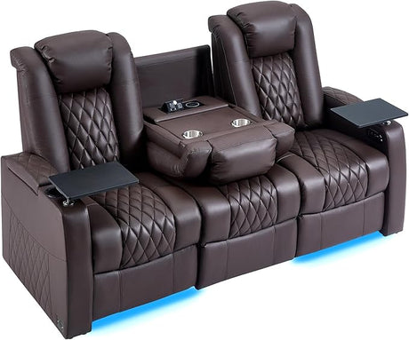 Leather Home Theater Seating Classic Series Movie Recliner Chair with fold