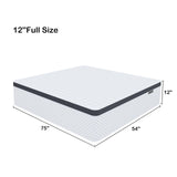 Full Mattress,12 Inch Full Size Mattress in a Box,Gel Memory Foam and Innerspring Hybrid Mattress with Individual Pocket Spring