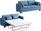 Pull Out Sofa Bed, 2-in-1 Convertible Sleeper Couch with Memory Foam Mattress