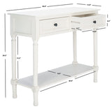 Home Collection Tate Distressed White 2-Drawer Bottom Shelf Console Table