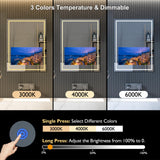 24x32 Inch Smart Bathroom Vanity Mirror with Touch Screen & LED Lighting