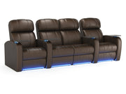 Diesel XS950 Theater Seats Brown Top-Grain Leather - Power Recline - Space Saver