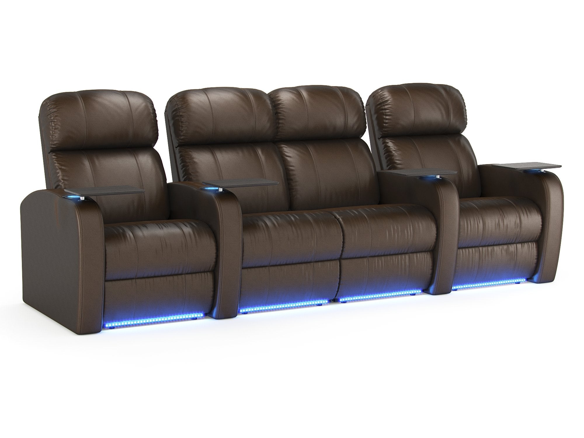 Diesel XS950 Theater Seats Brown Top-Grain Leather - Power Recline - Space Saver