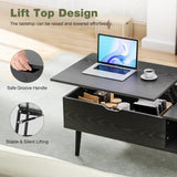 Modern Lift Top Coffee Table Wooden Furniture with Storage Shelf and Hidden Compartment