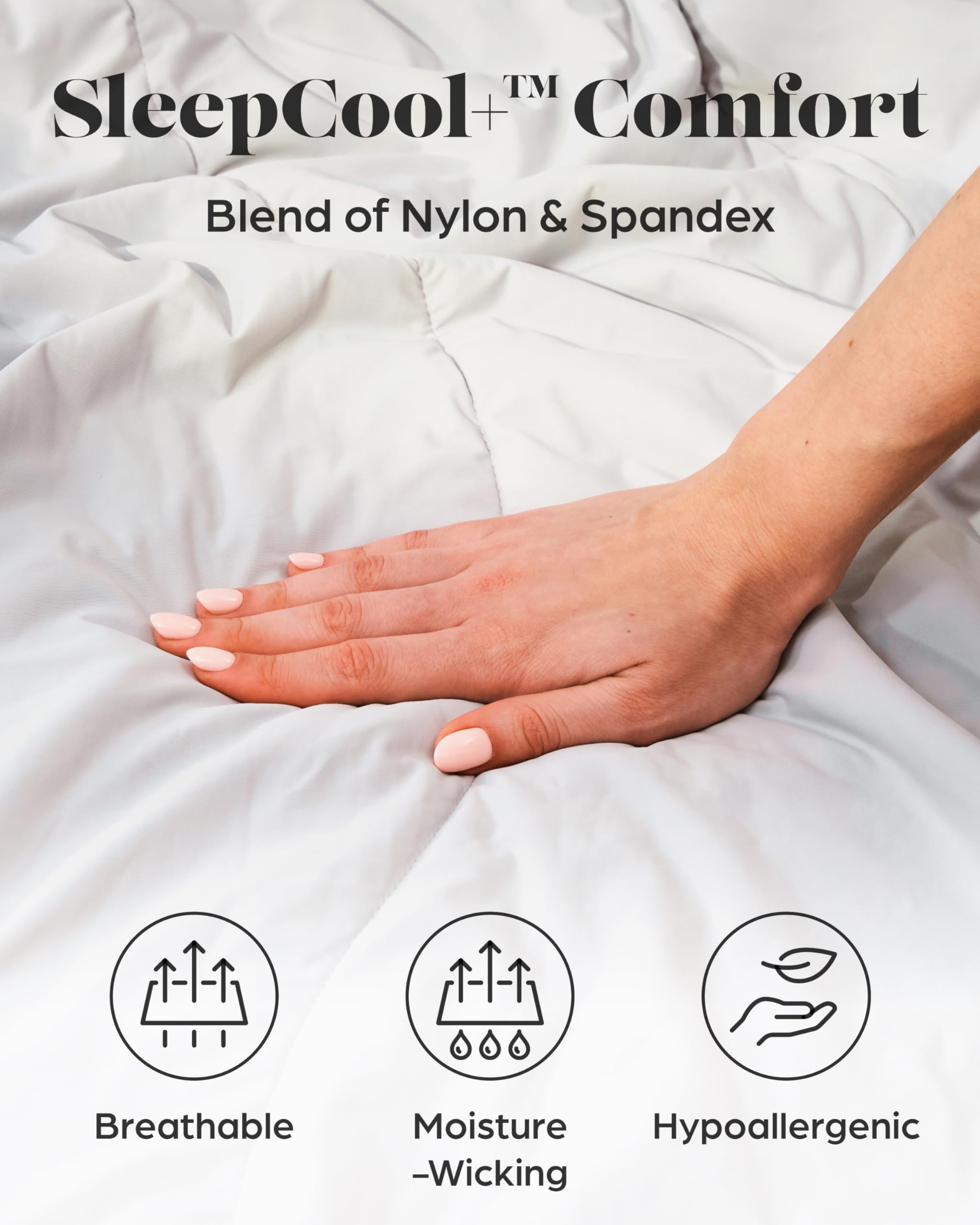 Cooling Comforter Queen Size Luxury Cooling Duvet Ultimate Cooling Comforter for Night Sweats Cool Comforters for Hot Sleepers Ideal Menopause Blanket for Incredible Rest (Queen, Light Grey)