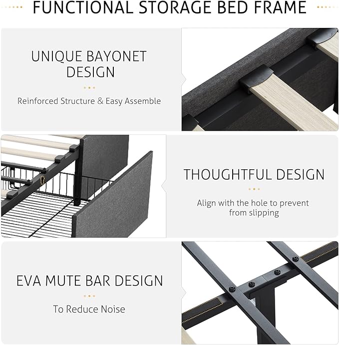 Junior Loft Bed Twin Size, Heavy Duty Twin Bed Frame with Full-Length Guardrail