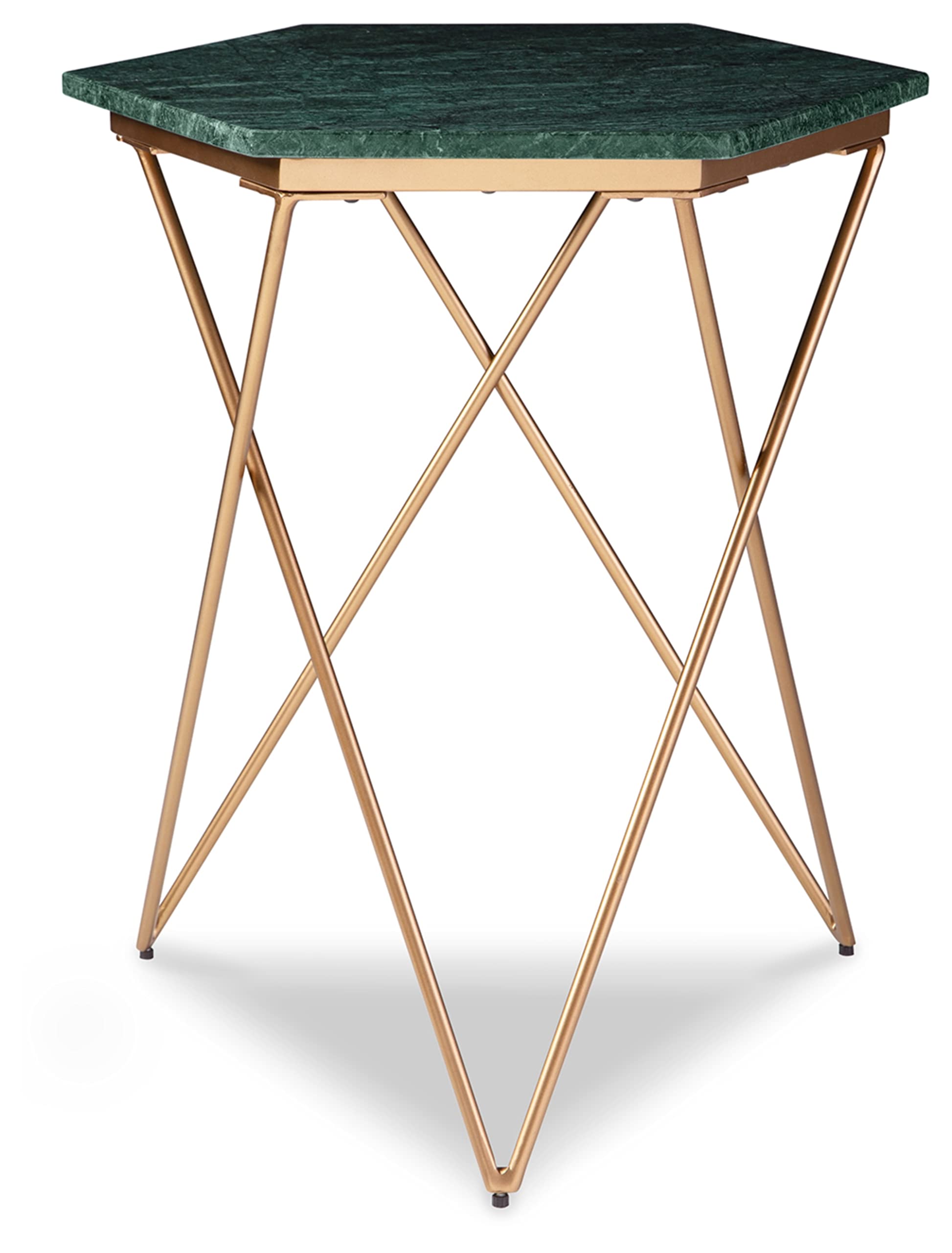 SignEngelton Accent Table, Green & Metallic