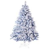 6 FT Snow Flocked Artificial Christmas Tree, Full Xmas Tree with 1000 Automatically