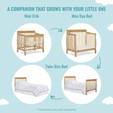 Aden 4-in-1 Convertible Mini Crib In Natural, Greenguard Gold Certified, Non-Toxic Finish,