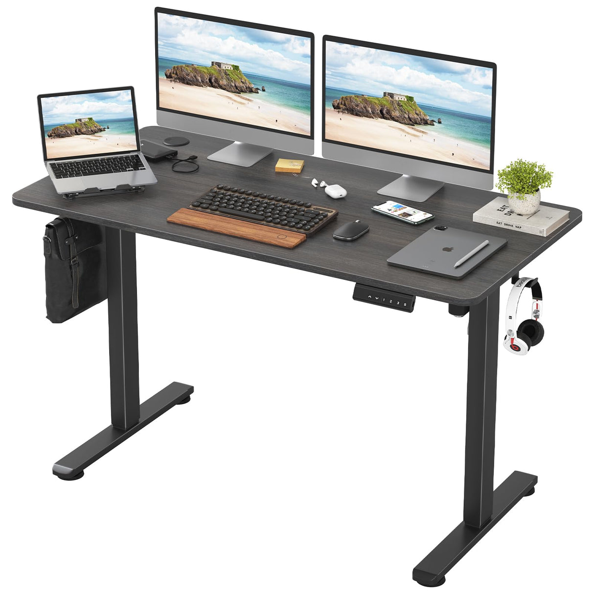 Electric Standing Desk with Memory Preset 48 x 24 Inches Sit Stand up Desk Adjustable Height Desk