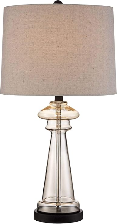 Dalia Traditional Country Cottage Table Lamps 27" Tall Set of 2 Clear Champagne Glass