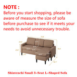 74" Convertible Sectional Sofa Couch, Small 3-Seat L-Shaped Sofa