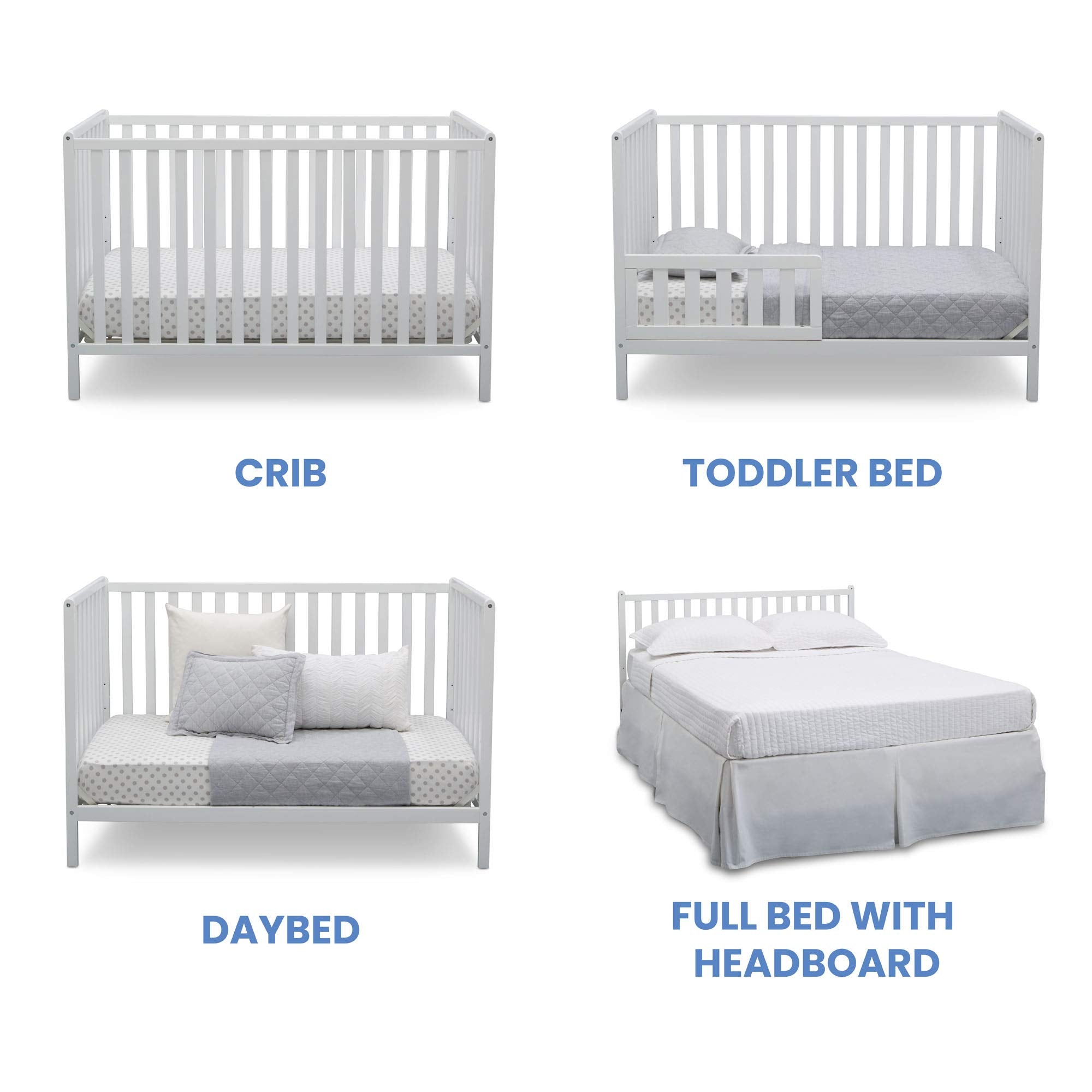 Heartland 4-in-1 Convertible Crib, Charcoal Grey + Delta Children Twinkle Galaxy Dual