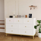 Modern 7 Drawer Dresser for Bedroom，55 “ Wood Dresser Tall Chest of Drawers