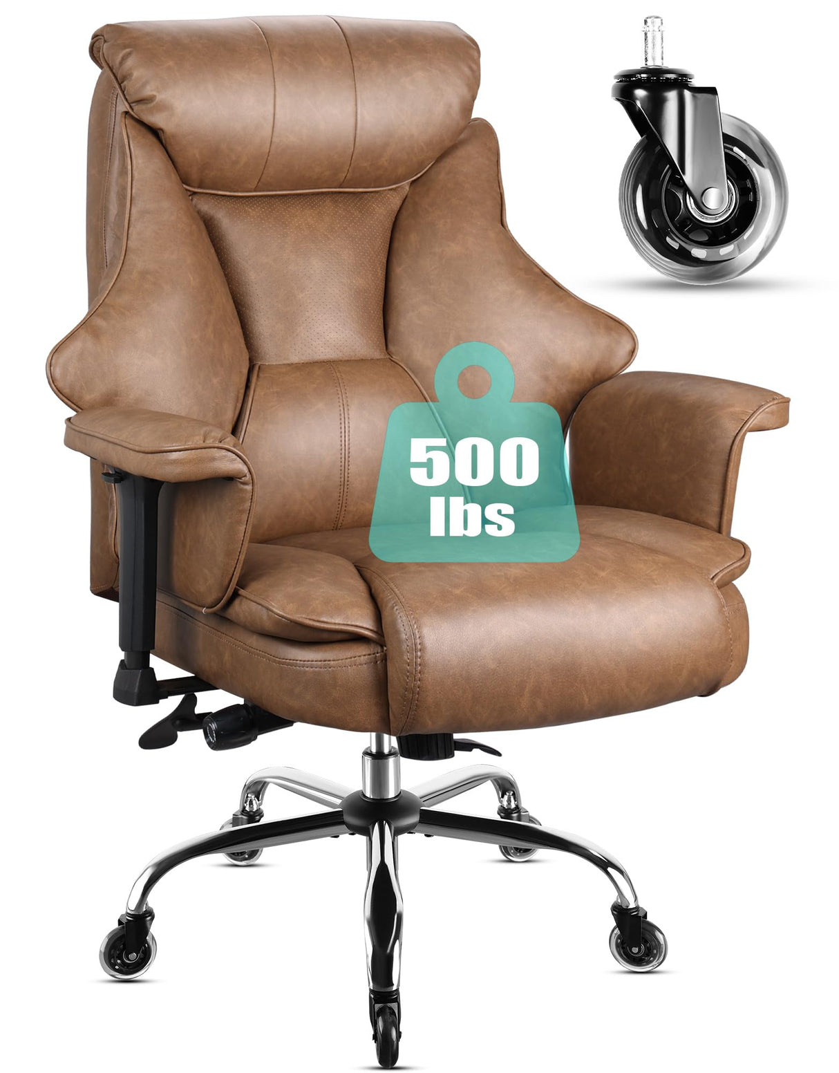 Big and Tall Office Chair 500lbs for Heavy People, Heavy Duty Rocking Office Chair