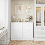 White Dresser 6 Drawer Dresser, White Chest of Drawers Modern Dresser