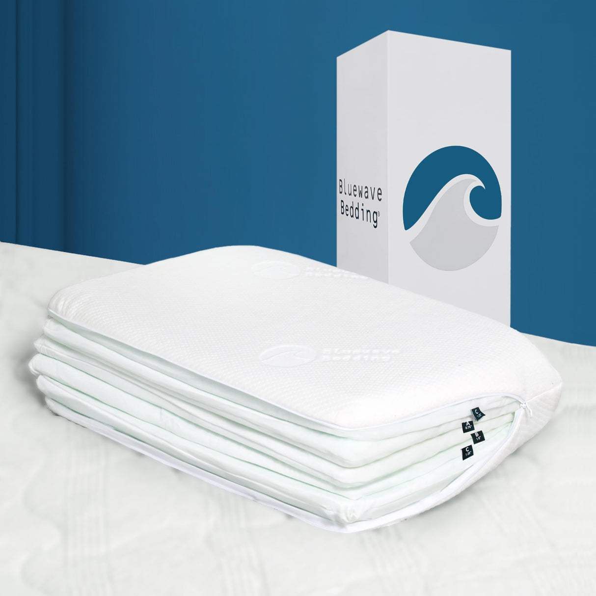 Versalayer Adjustable Layer Pillow - Five Thin Memory Foam Pillows - 16 Height Adjustments