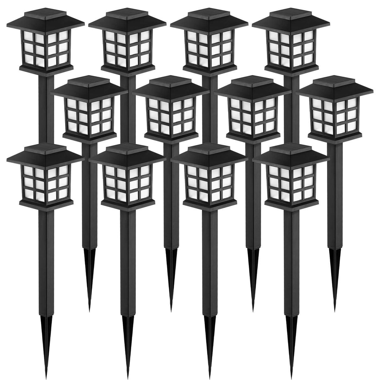 Solar Outdoor Lights,12 Pack LED Solar Lights Outdoor Waterproof, Solar Walkway Lights