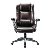 Office Chair High Back Leather Desk Chair, Flip-up Arms Adjustable Swivel Executive