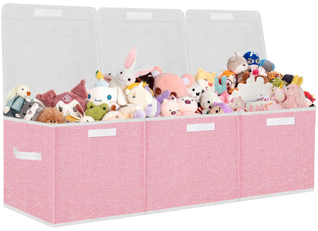 Extra Large Toy Storage Box, Stackable Storage Bins with Lids, Detachable Toys Boxes Chest Organizer