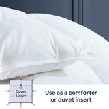 Maple&Stone Feather Down Comforter Queen Size All Season White Down Duvet Insert Ultra Soft 100% Cotton Cover Fluffy Queen Comforter 90 x 90 Inches