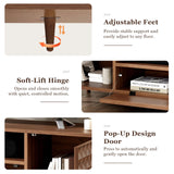 65 Inch TV Stand with Diamond Panel - Modern Entertainment Center