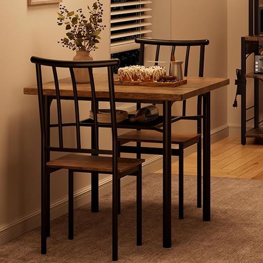 4-Piece Dining Table Set with Wine Rack