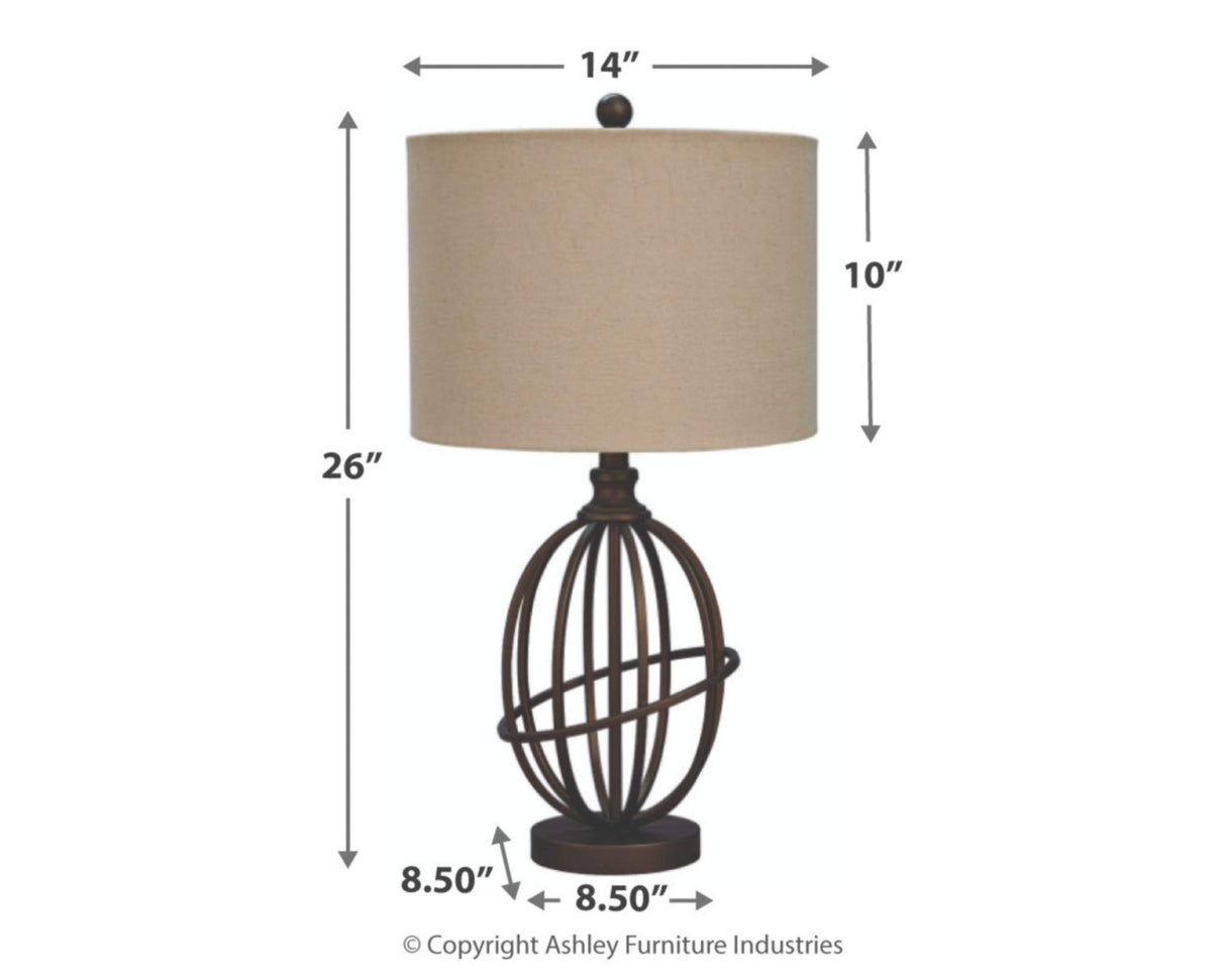 25.88" Manasa Metal Table Lamp, Light Brown