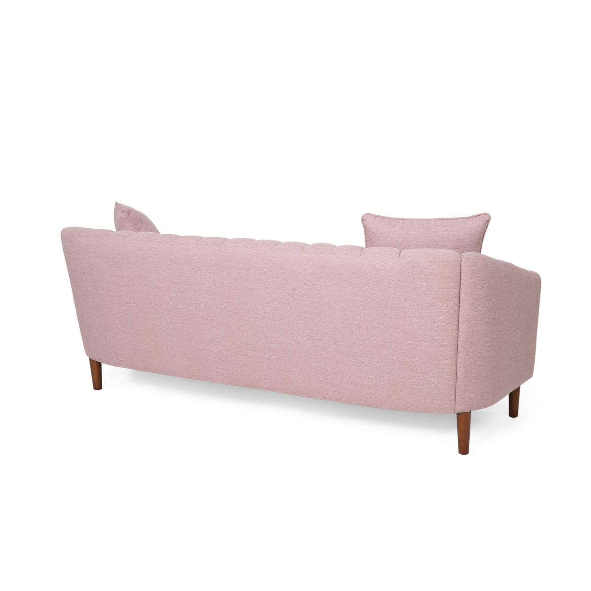 Susan Fabric 3 Seater Sofa, Light Blush + Dark Brown