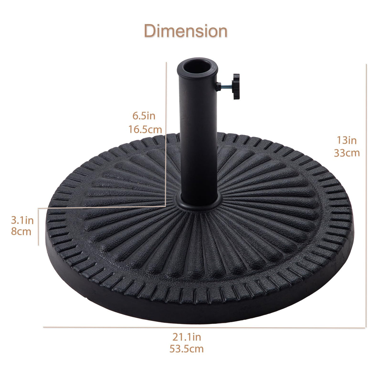 40 lb Heavy Duty Round Base Stand for Outdoor Patio Market Table Umbrella,