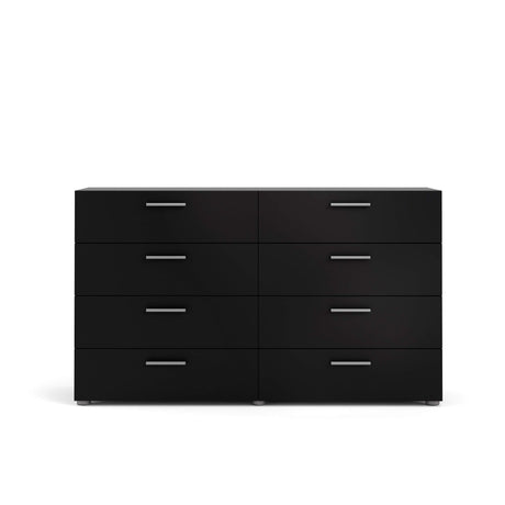 Tvilum 8 Drawer Double Dresser, 15.85" D x 55.12" W x 32.17" H, Black Matte