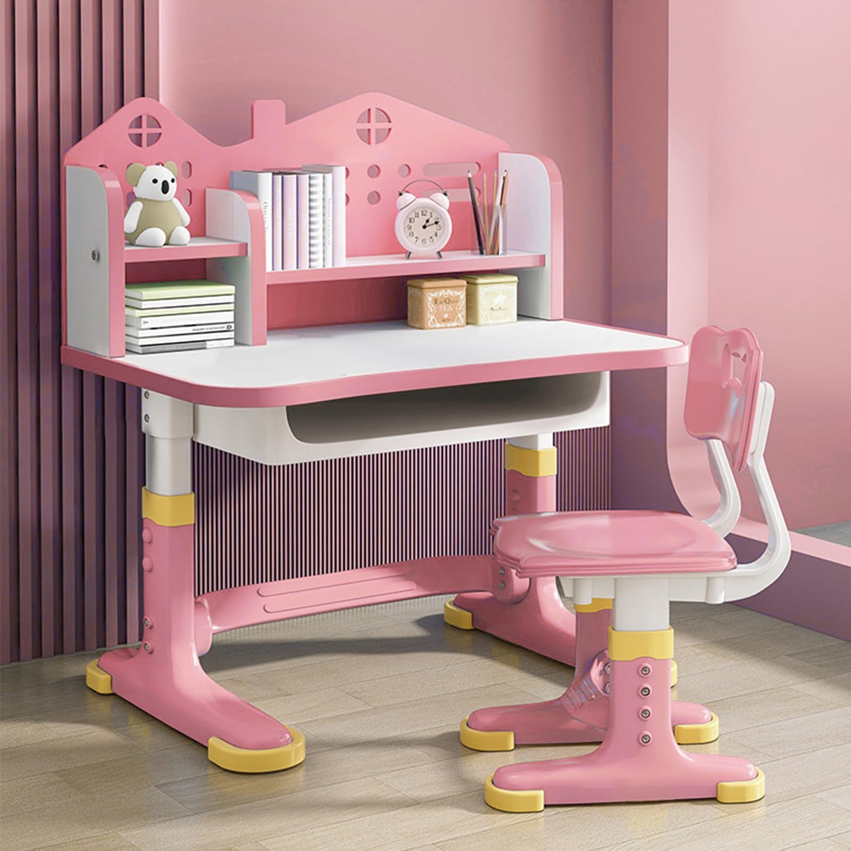 Functional Desk and Chair Set, Study Desk for Children with Chair, Kids Desk and Chair Set,